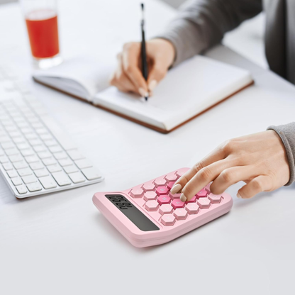 Karuida 12-Digit Basic Desktop Calculator – Trendy Pink, Stylish & Efficient