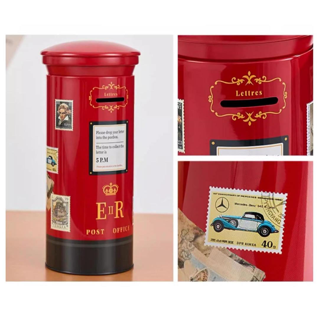 Mailbox Piggy Bank Retro Novelty Coin Bank for Cabinet Living Room Bookshelf Green|1x Mailbox Piggy Bank