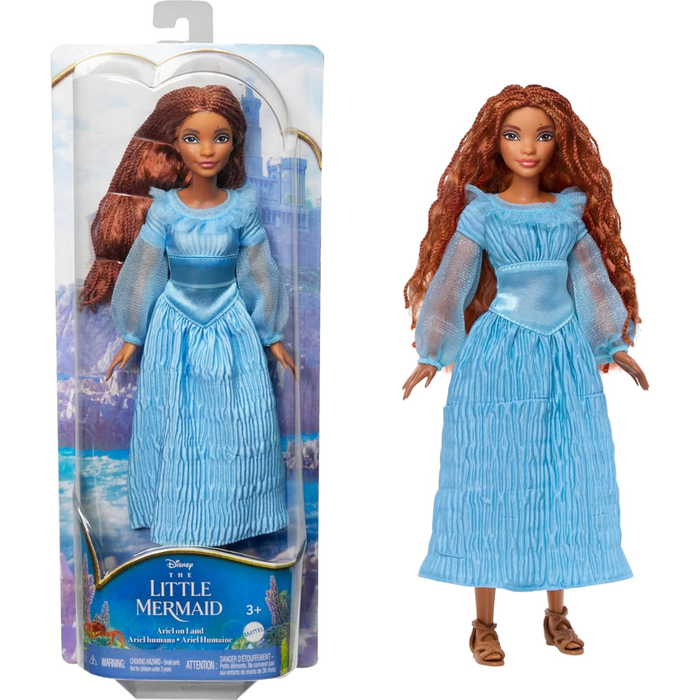 Disney Mattel The Little Mermaid Ariel Fashion Doll On Land in Signature Blue Dress, Toys Inspired The Little Mermaid