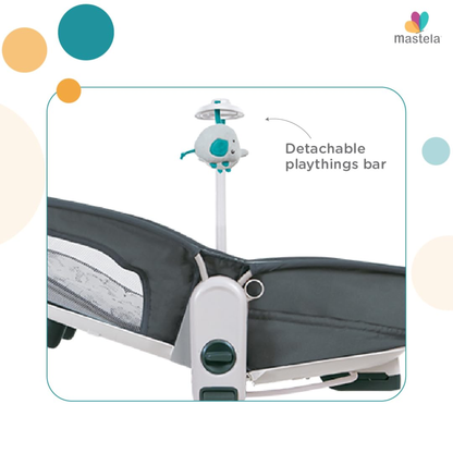 Mastela Deluxe Multi-Functional Bassinet – Premium Comfort in Modern Green-Grey