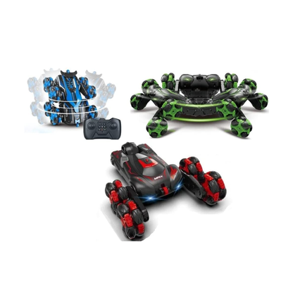 Willesu Toys Laser 5-Wheels Cool Stunt Remote Control Car (Red)
