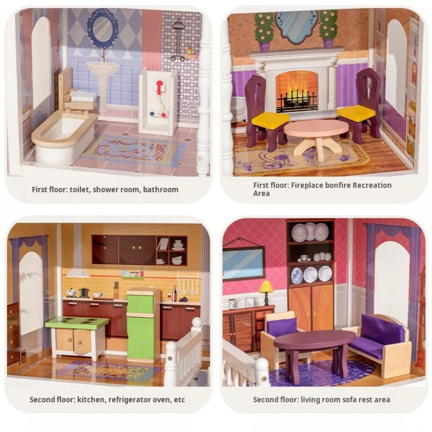 Grand Victorian Mansion Wooden Dollhouse Playset