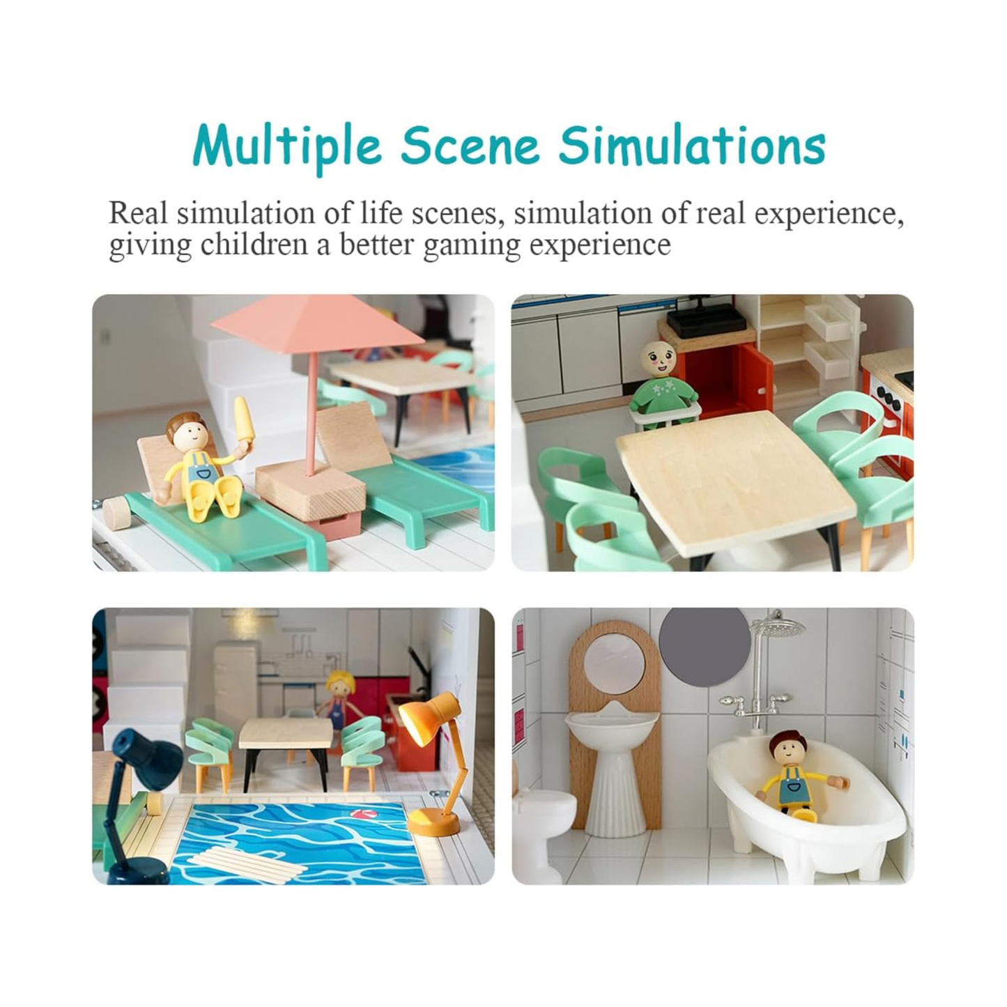 Nordic Luxe Modern Wooden Dollhouse Playset