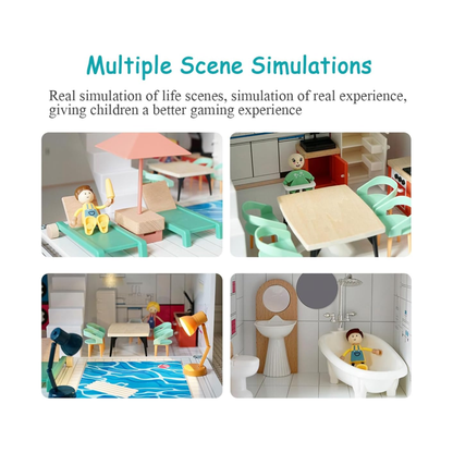 Nordic Luxe Modern Wooden Dollhouse Playset
