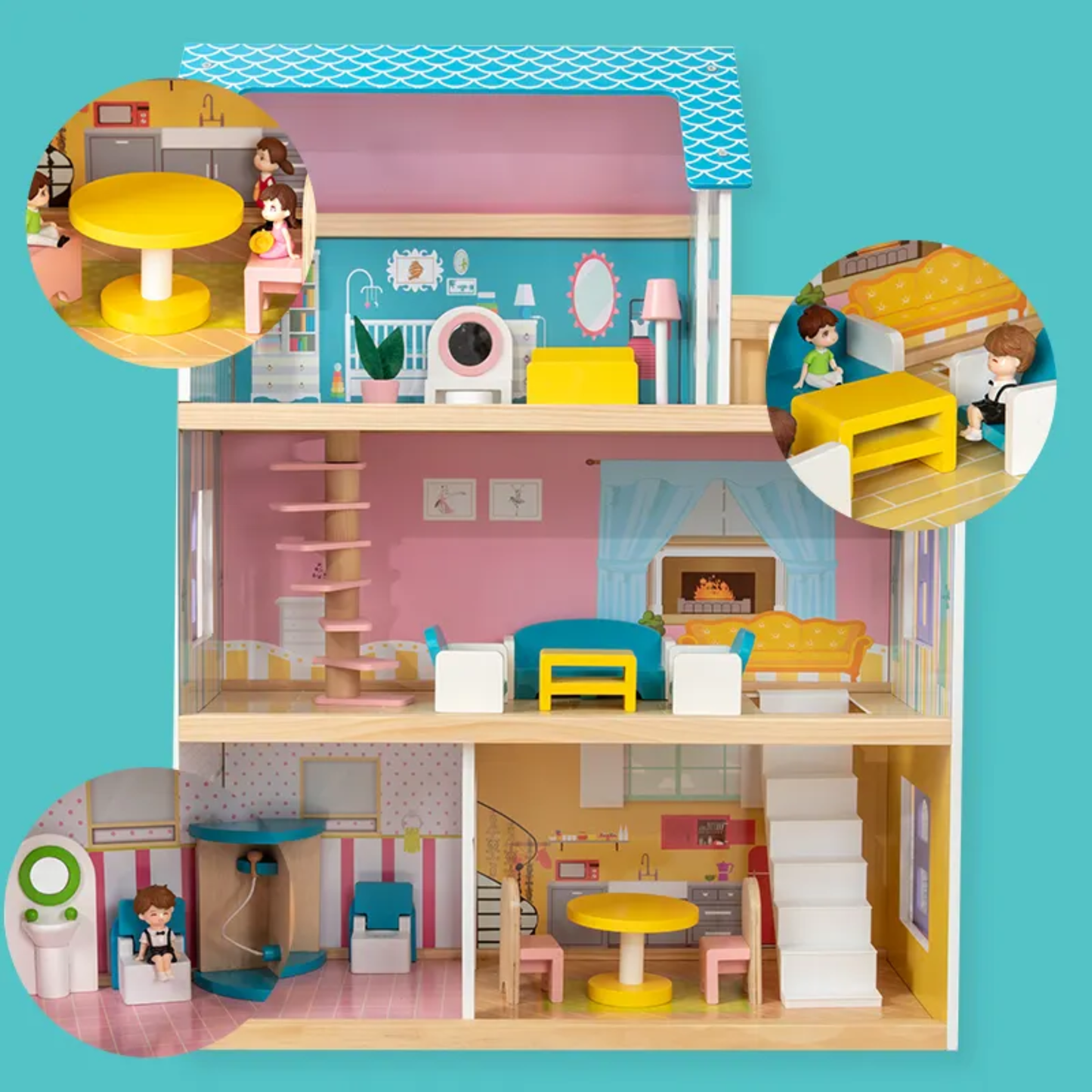 Ocean Breeze Luxury Villa Wooden Dollhouse Playset