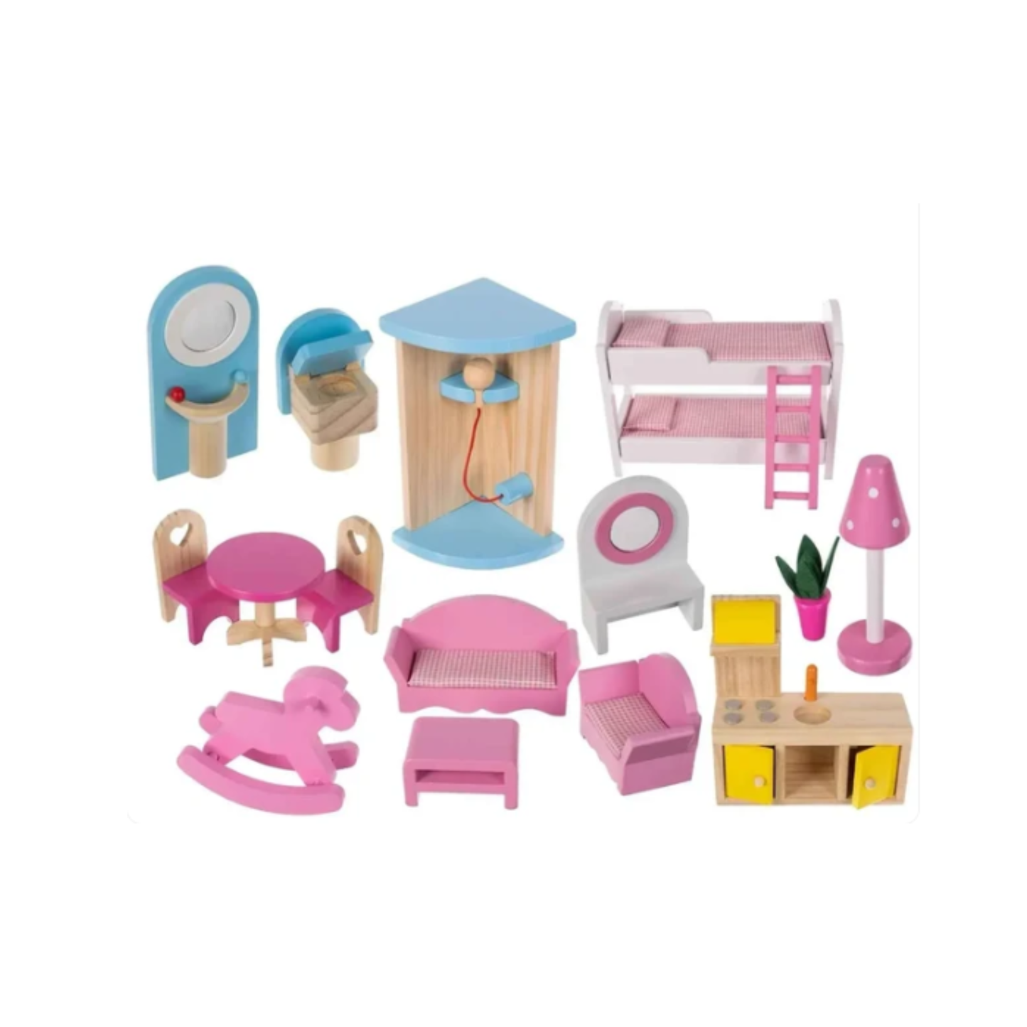 Sweetheart Manor Wooden Dollhouse Playset