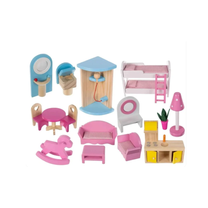 Sweetheart Manor Wooden Dollhouse Playset