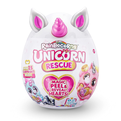 Rainbocorns Unicorn Rescue Surprise DJ Unicorn – Giant Plush Egg with 25+ Surprises & Collectible Accessories