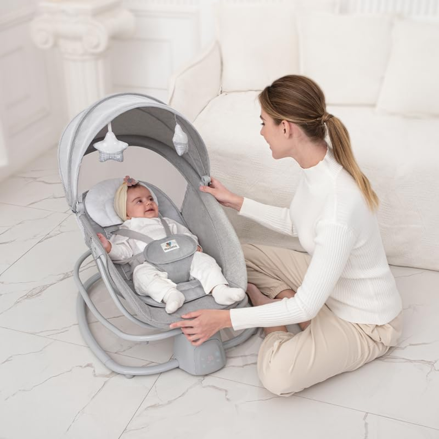 Mastela Deluxe Multi-Functional Bassinet – Premium Comfort in Sophisticated Grey Line