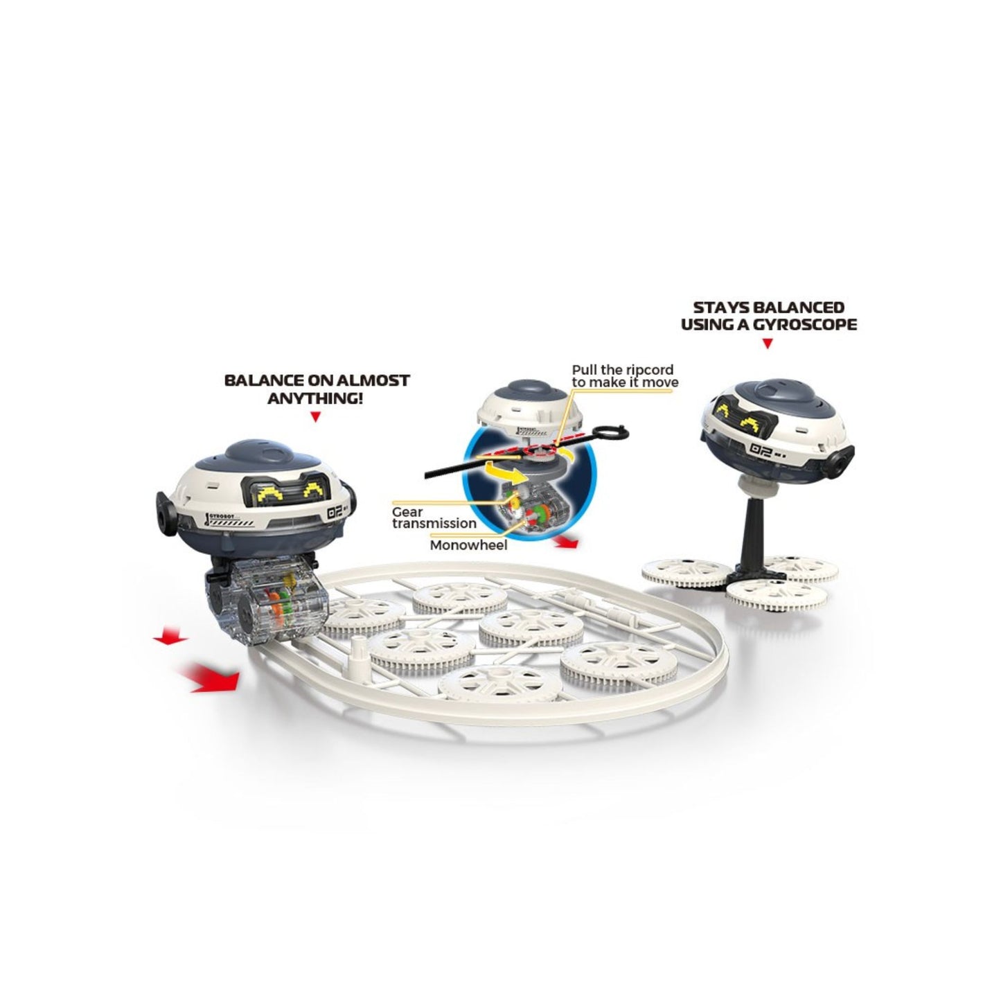 Gyrobot Kit - STEM Educational Building Set (136 Pieces) - Byjarda