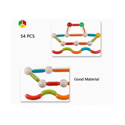 Magnetic Bar and Balls - STEM Construction Set (54 Pieces) - Smart Pocket Edition