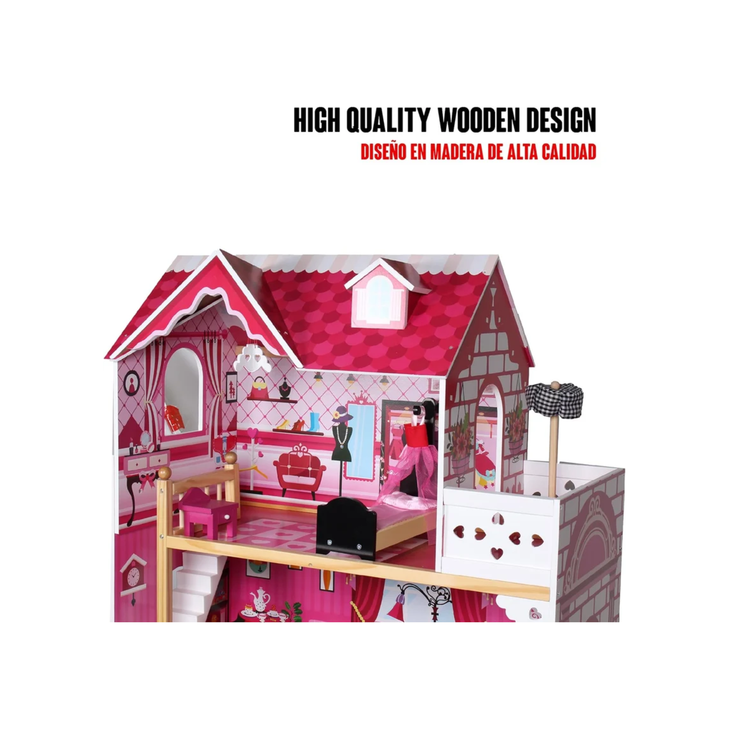 Royal Princess Palace Wooden Dollhouse Playset