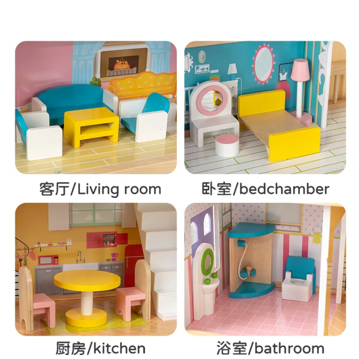 Ocean Breeze Luxury Villa Wooden Dollhouse Playset