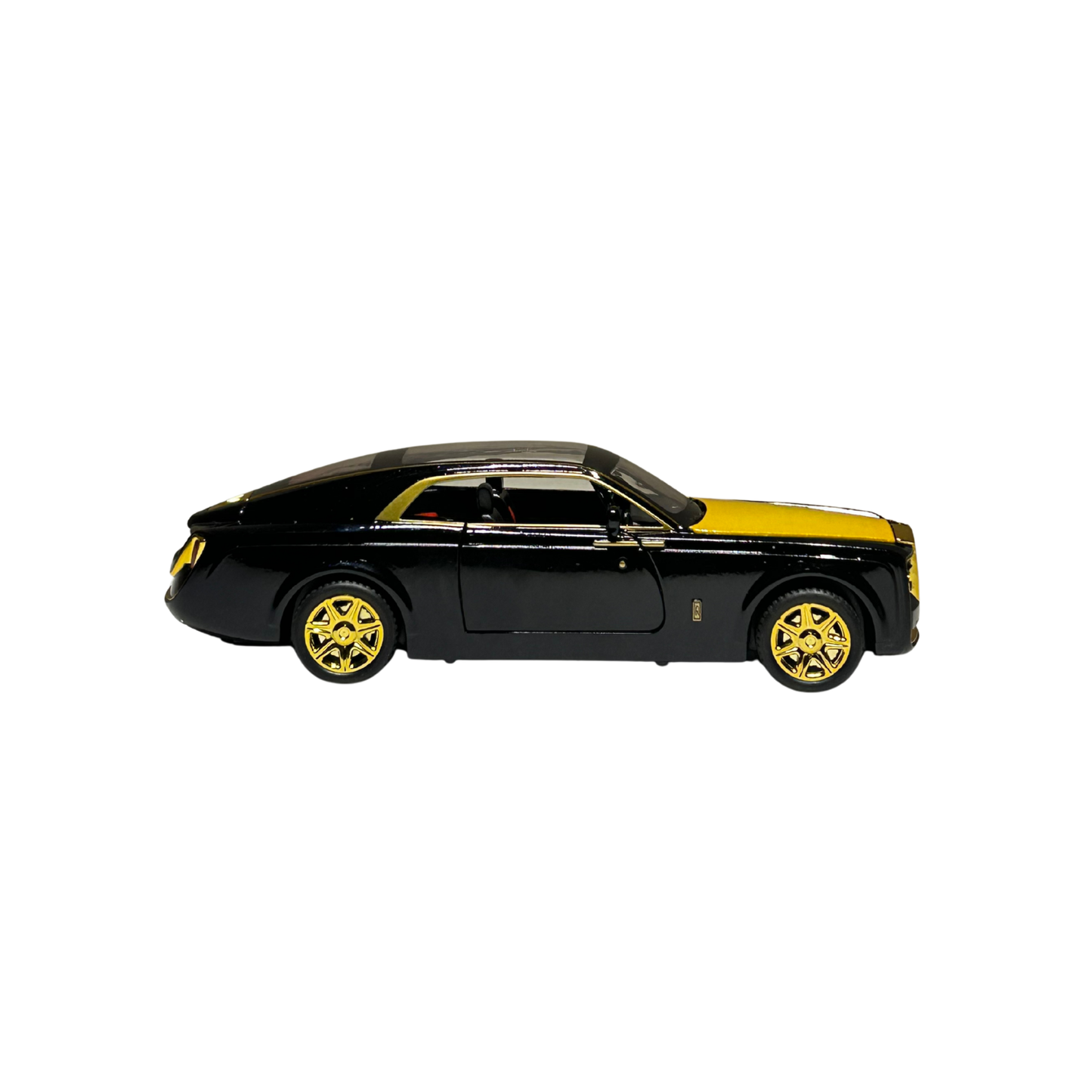 XLG Luxury Simulation Sound & Light 1:24 Scale Die-Cast Model Car (Black & Gold)