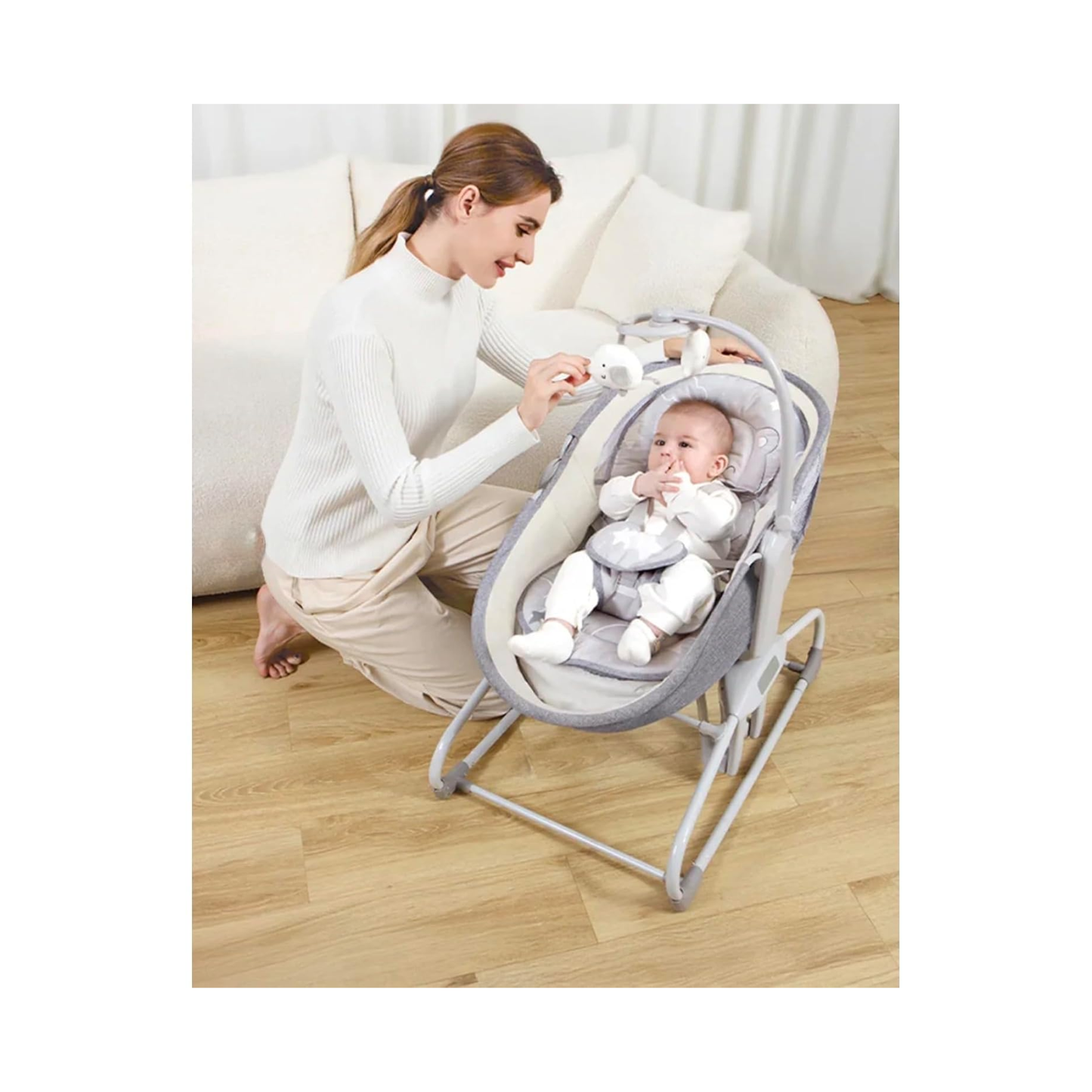 Mastela Deluxe Multi-Functional Bassinet – Premium Comfort in Sophisticated Light Grey