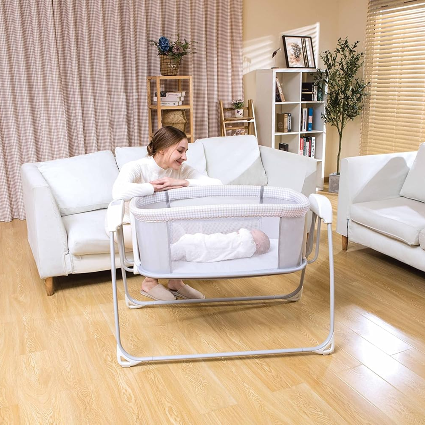 Mastela Deluxe Bassinet – Premium Comfort in Soothing Light Grey