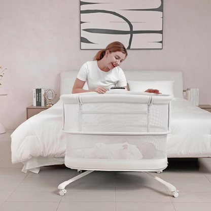 Mastela Dream Starlight Bedside Bassinet – Premium Comfort in Elegant White