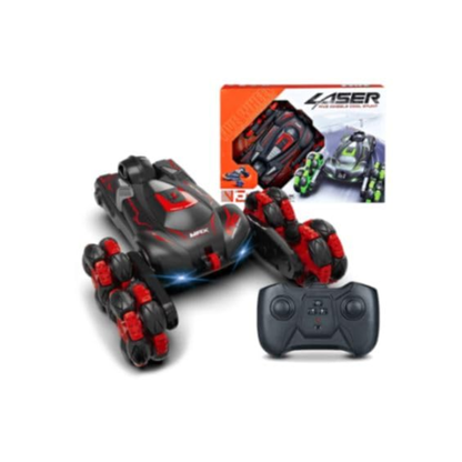 Willesu Toys Laser 5-Wheels Cool Stunt Remote Control Car (Red)