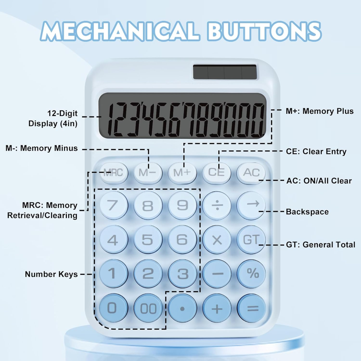 Karuida 12-Digit Basic Desktop Calculator – Classic Blue, Stylish & Efficient
