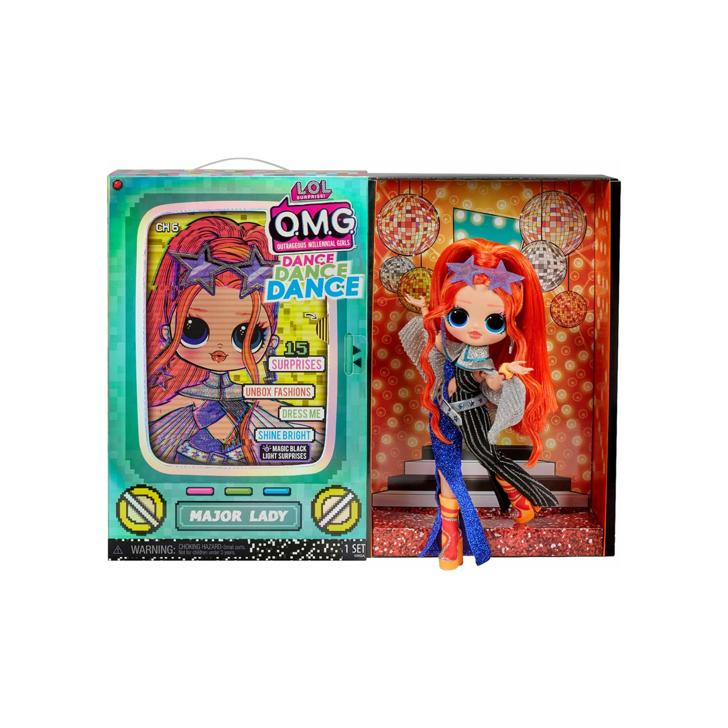 L.O.L. Surprise! O.M.G. Dance Dance Dance Major Lady Fashion Doll – 15 Surprises
