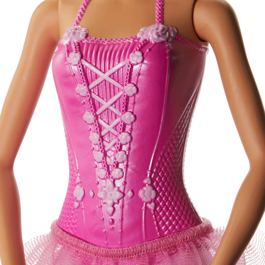 Barbie Ballerina Doll with Ballerina Outfit, Tutu, Sculpted Toe Shoes and Ballet-Posed Arms for Ages 3 and Up, GJL59
