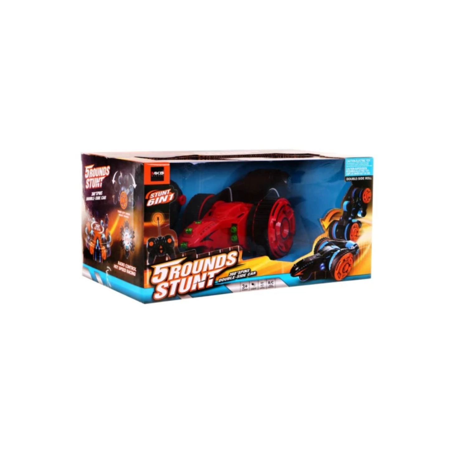 MKB 5 Rounds Stunt 6-in-1 Remote Control Transforming Stunt Car (Red)