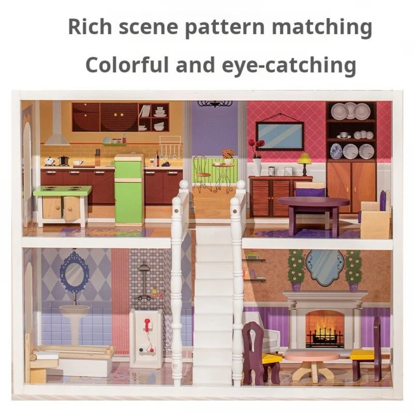 Grand Victorian Mansion Wooden Dollhouse Playset