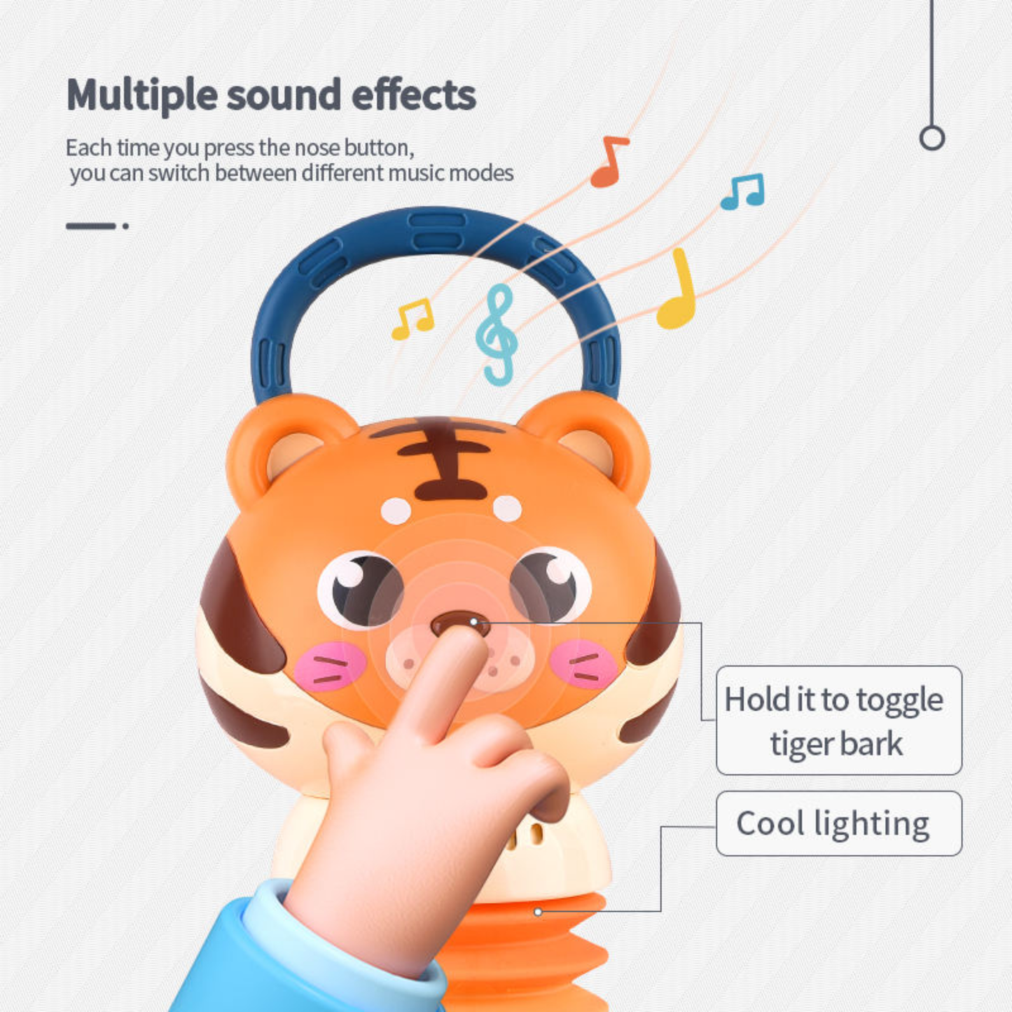 Funny Tiger Accordion Organ – Interactive Musical Instrument Toy for Toddlers (18M+)
