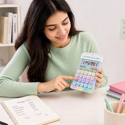 Karuida 12-Digit Basic Desktop Calculator – Classic Blue, Stylish & Efficient