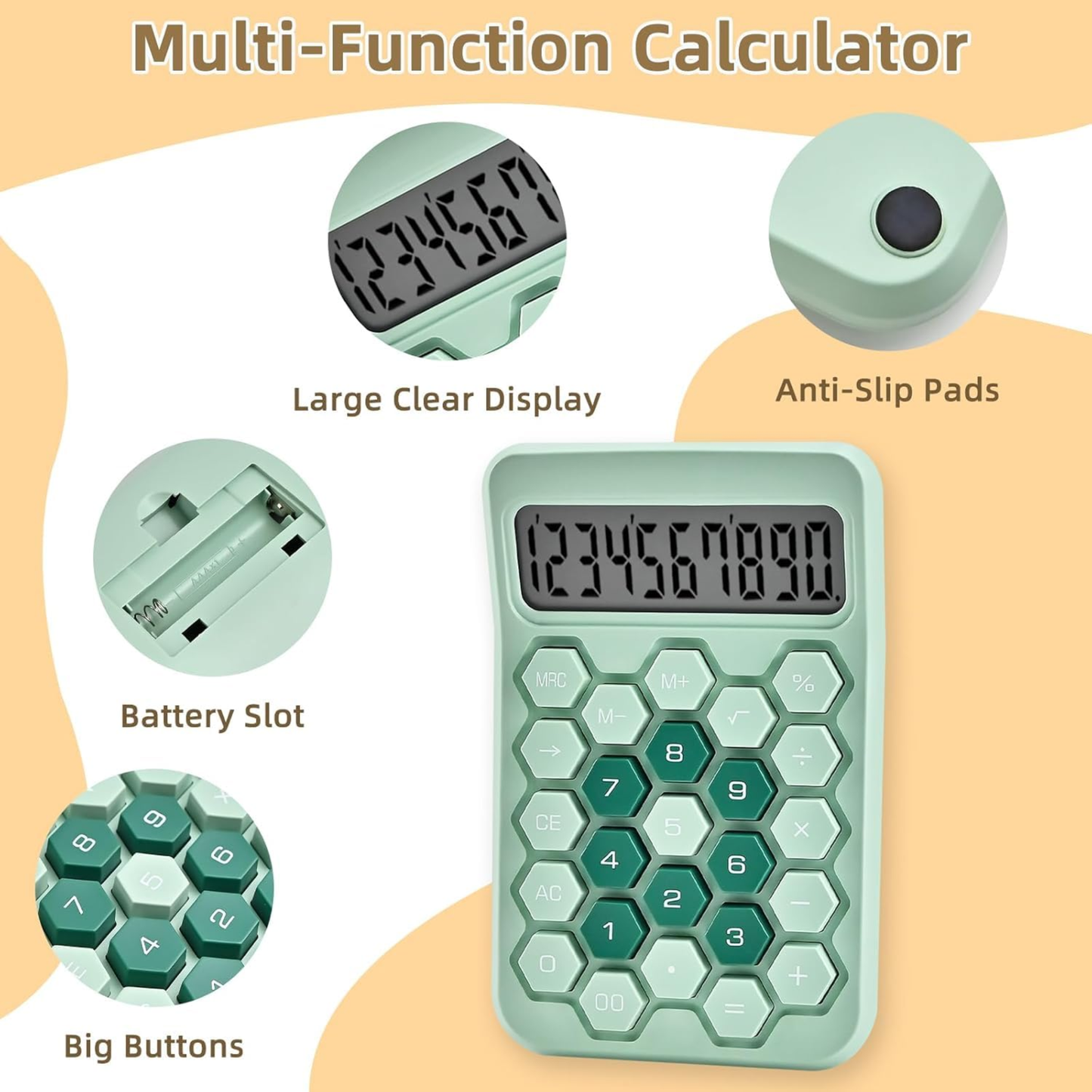 Karuida 12-Digit Basic Desktop Calculator – Vibrant Green, Portable & Efficient