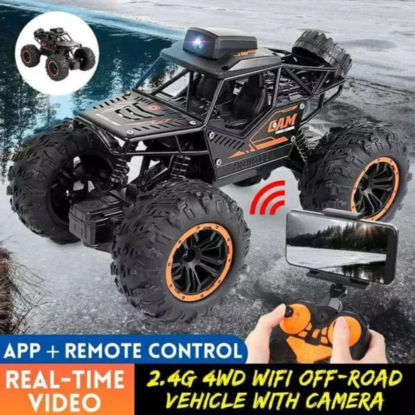 Lead Honor Bigfoot Monster Climbing RC Car – Off-Road App-Controlled Camera Stunt Truck