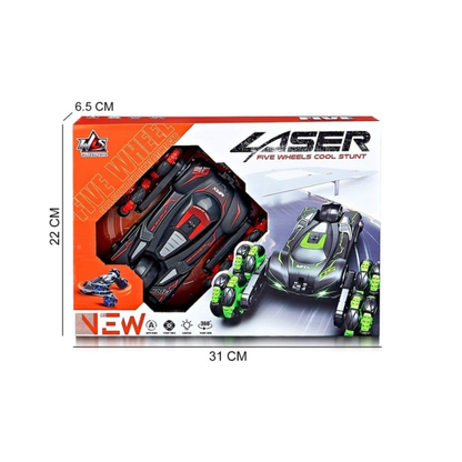 Willesu Toys Laser 5-Wheels Cool Stunt Remote Control Car (Red)