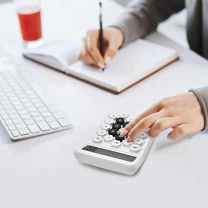 Karuida 12-Digit Basic Desktop Calculator – Sleek White, Modern & Efficient