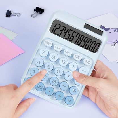 Karuida 12-Digit Basic Desktop Calculator – Classic Blue, Stylish & Efficient