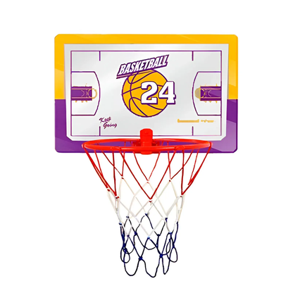 Wall-Mounted Basketball Hoop & Rectangle Backboard Set with Ball