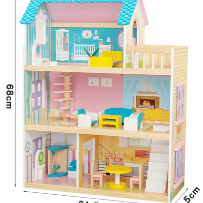 Ocean Breeze Luxury Villa Wooden Dollhouse Playset