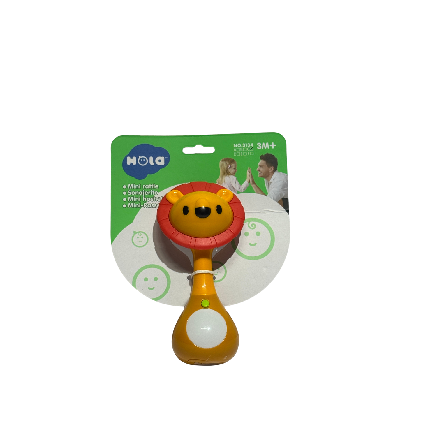 Hola Mini Rattle Toy – Interactive Animal-Themed Sensory Rattle for Babies 3M+