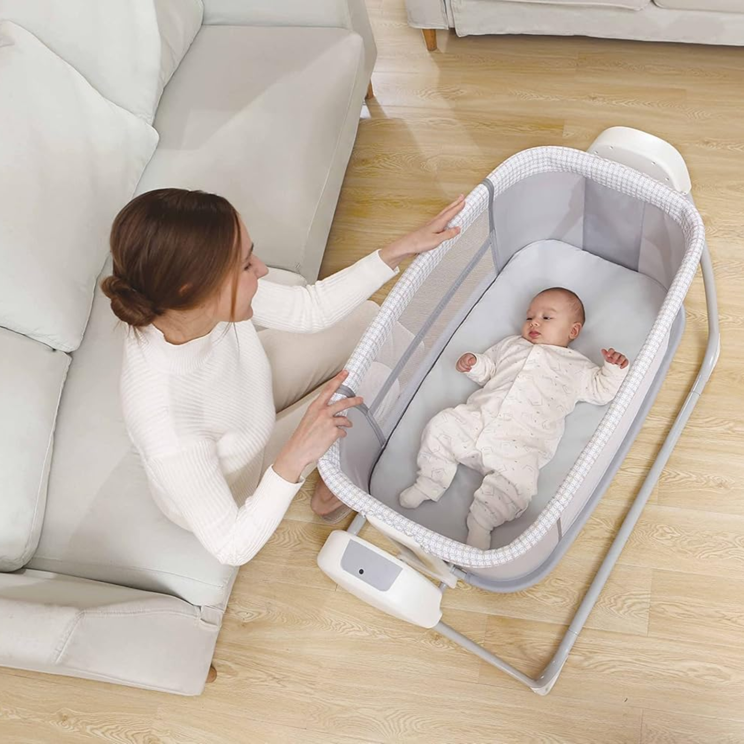 Mastela Deluxe Bassinet – Premium Comfort in Soothing Light Grey