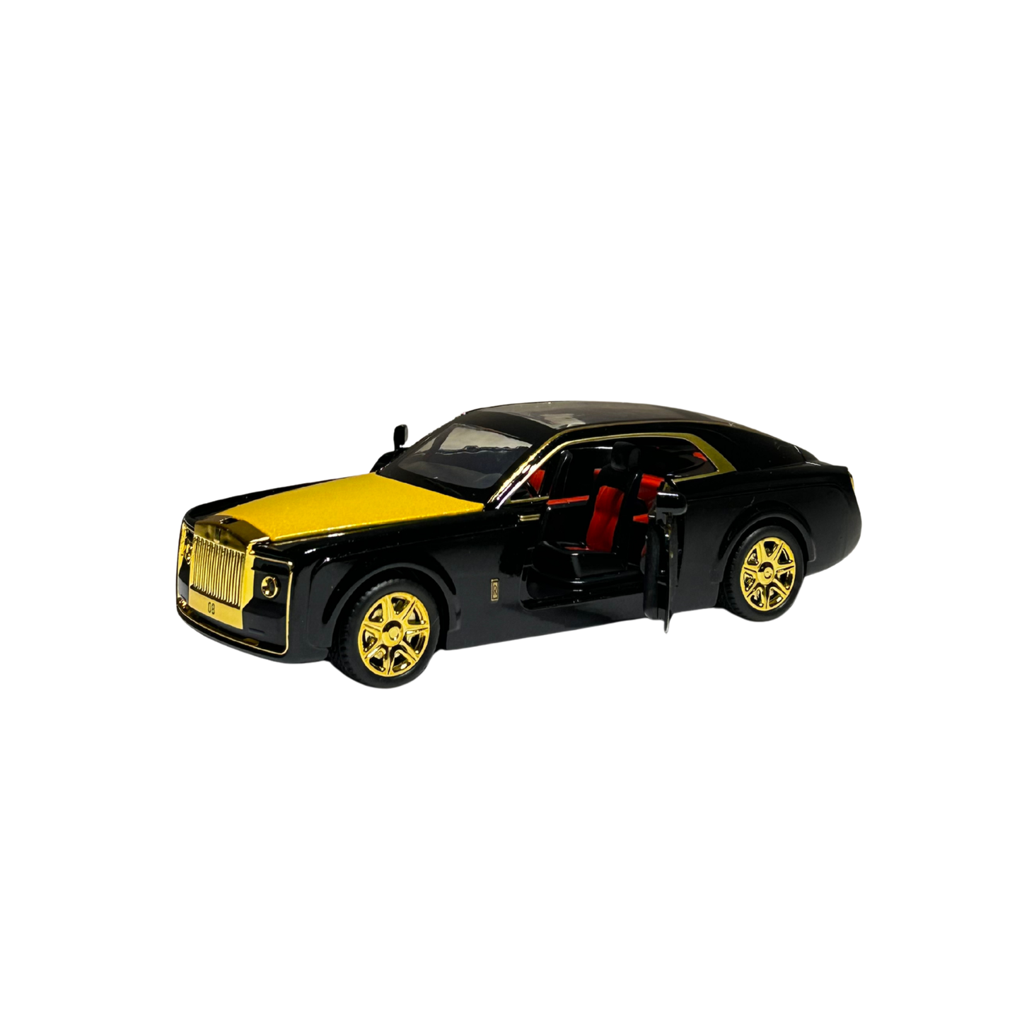 XLG Luxury Simulation Sound & Light 1:24 Scale Die-Cast Model Car (Black & Gold)