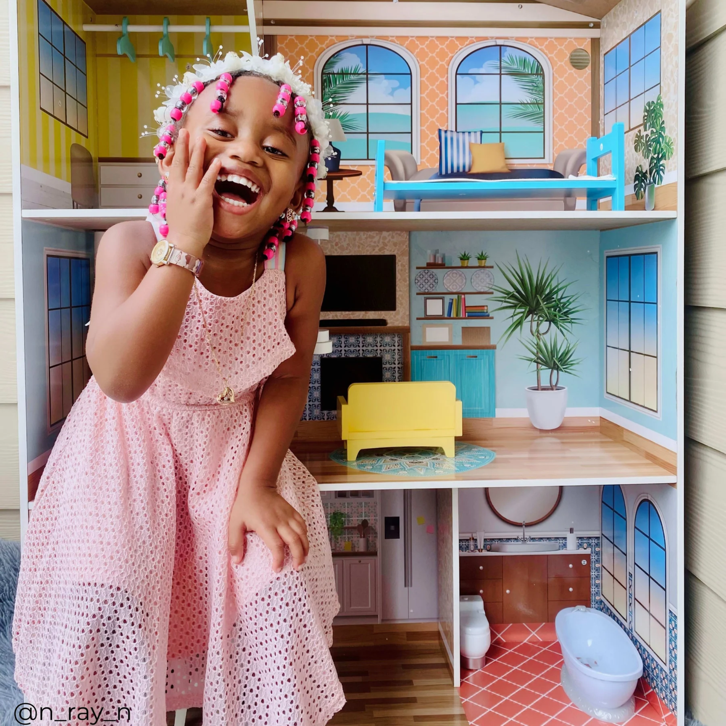 Doll House Modern Loft Wooden Dollhouse Playset