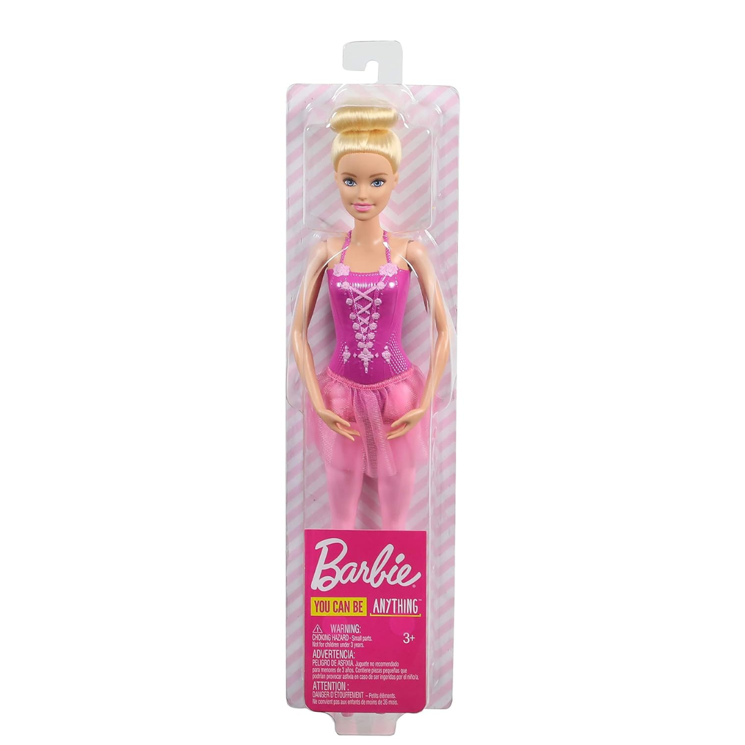 Barbie Ballerina Doll with Ballerina Outfit, Tutu, Sculpted Toe Shoes and Ballet-Posed Arms for Ages 3 and Up, GJL59