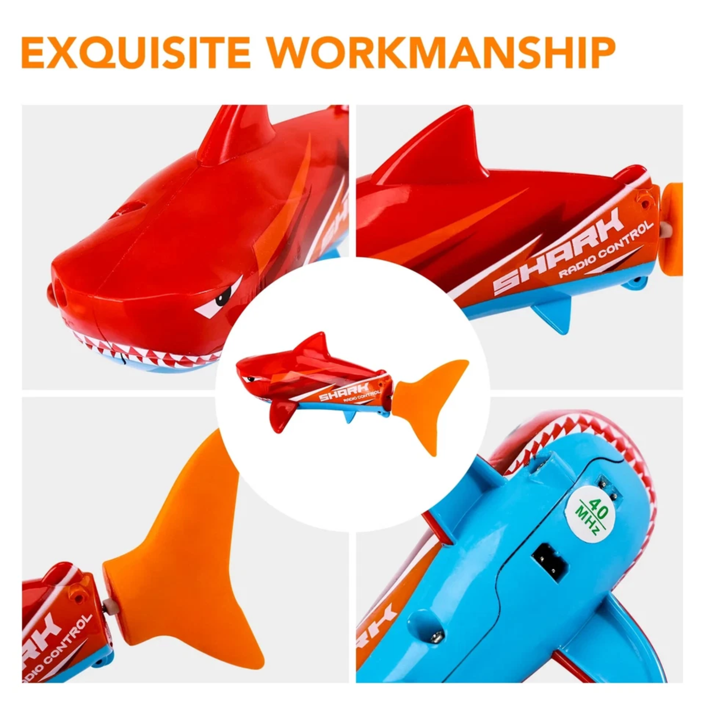 Shark Submarine - RC Watercraft Toy (Red Color) - Create Toys / Sea Wing Star Edition