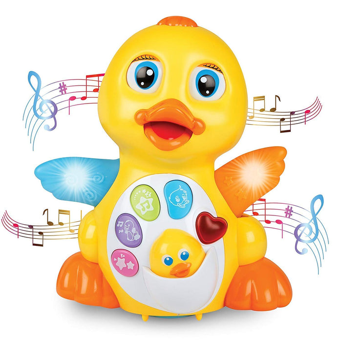 HOLA Dancing Duck Musical Learning Toy with Lights & Moving Wings for Toddlers (18M+)