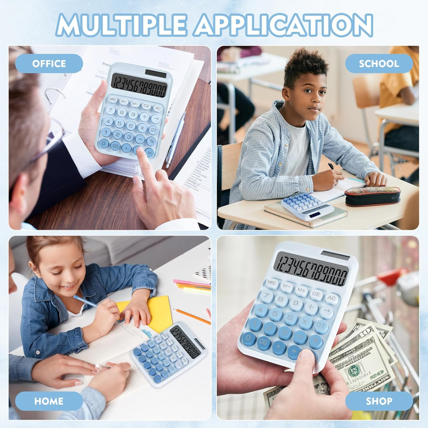 Karuida 12-Digit Basic Desktop Calculator – Classic Blue, Stylish & Efficient