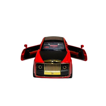 XLG Luxury Simulation Sound & Light 1:24 Scale Die-Cast Model Car (Red & Gold)
