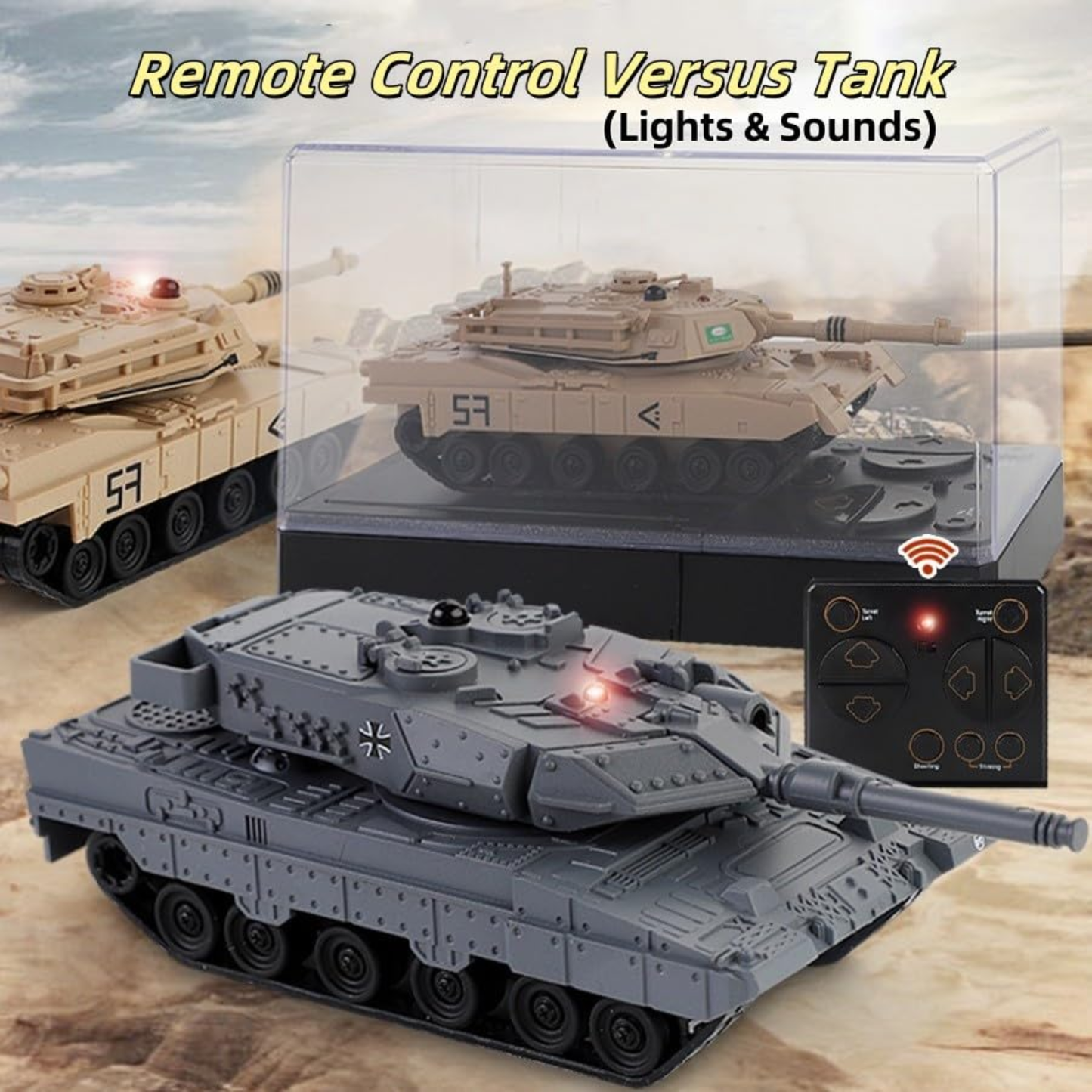 Happy Cow Remote Control Military Tank (Beige)
