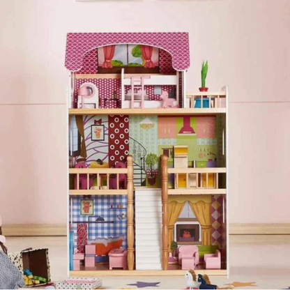 Sweetheart Manor Wooden Dollhouse Playset