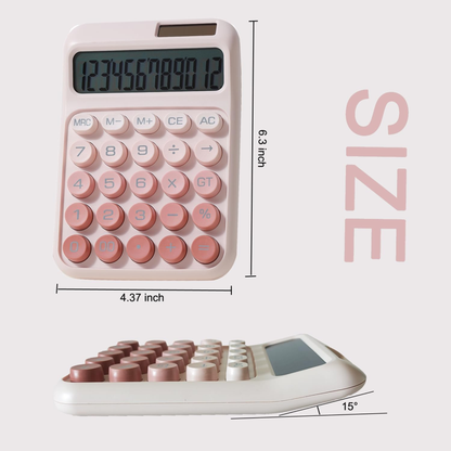 Karuida 12-Digit Basic Desktop Calculator – Trendy Pink, Stylish & Efficient
