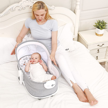 Mastela Deluxe Multi-Functional Bassinet – Premium Comfort in Modern Orange & Grey