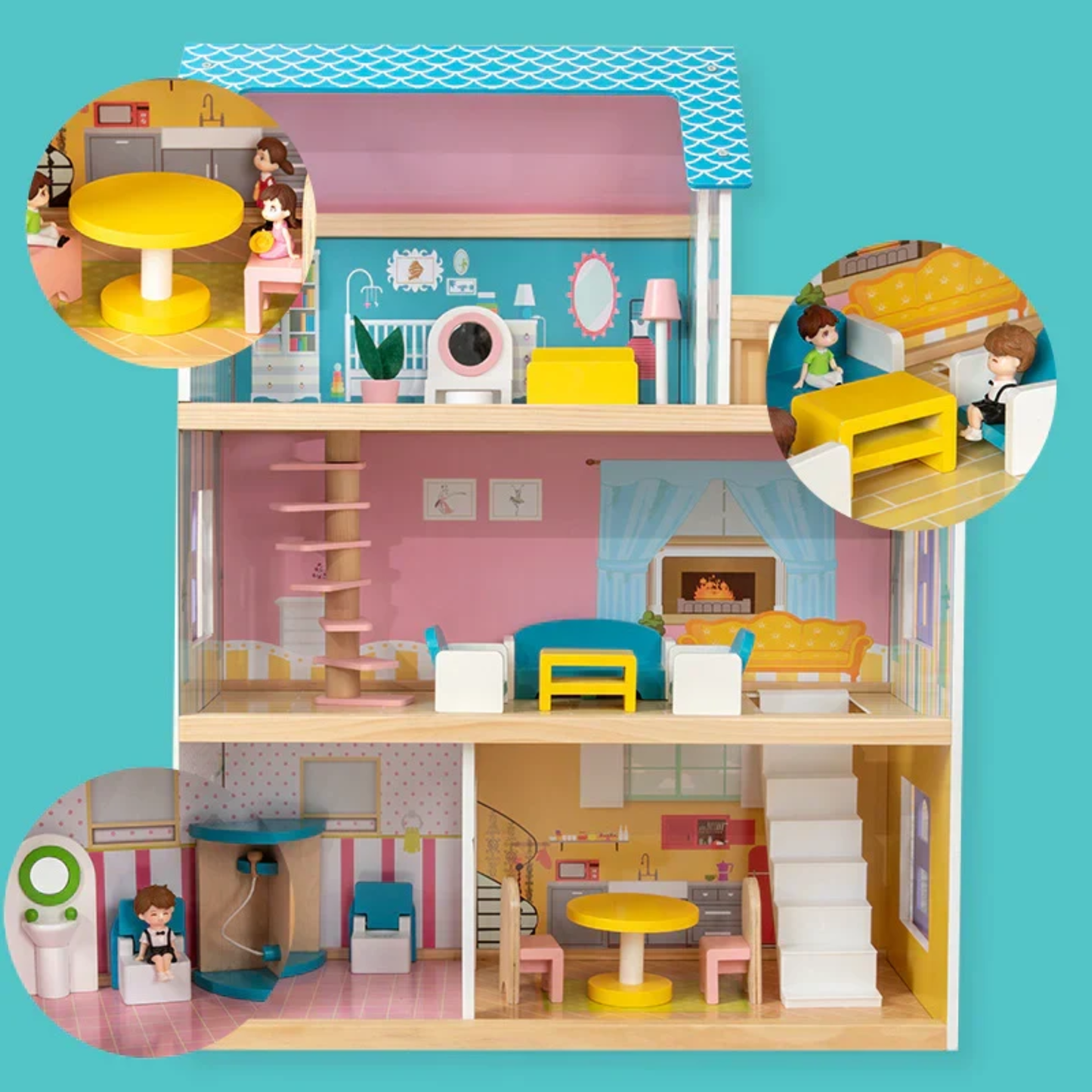 Ocean Breeze Luxury Villa Wooden Dollhouse Playset